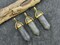 40mm Gold Tone Natural Labradorite Double Terminated Bullet Pendant